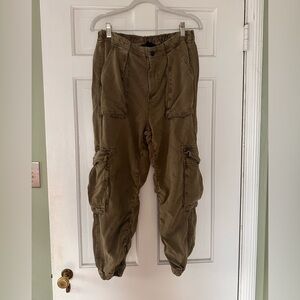 ALL SAINTS Frieda Twill Cargo Joggers. Deep Olive Green. Size 8